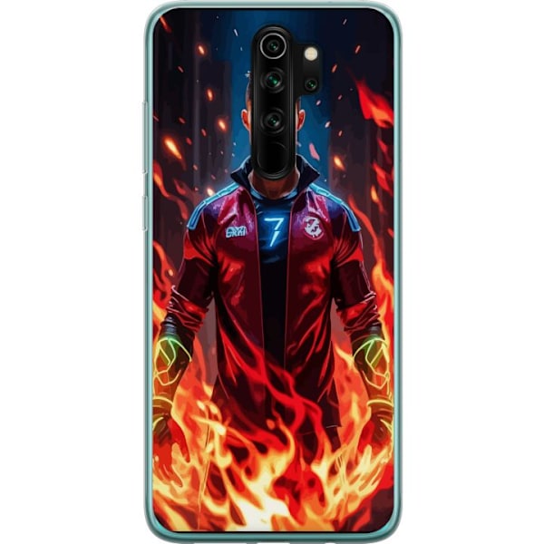 Xiaomi Redmi Note 8 Pro  Läpinäkyvä kuori Ronaldo Inferno - jalkapallolegenda liekeissä