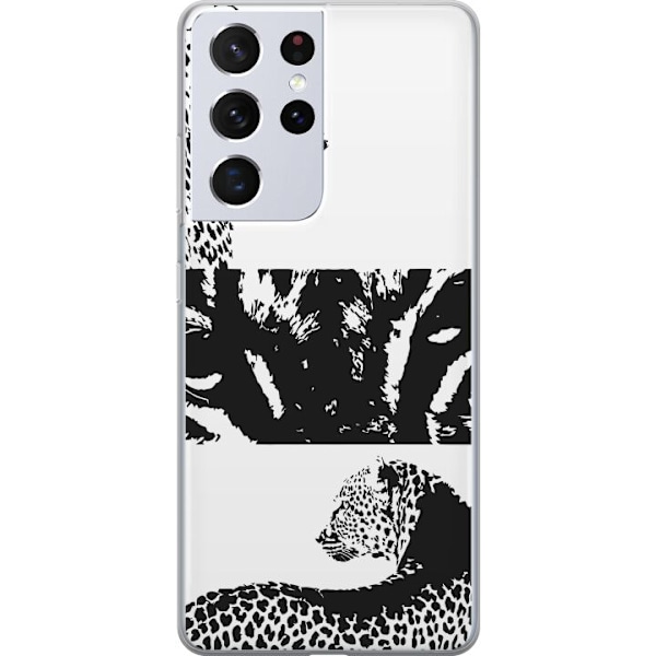 Samsung Galaxy S21 Ultra 5G Läpinäkyvä kuori Leopard Faces