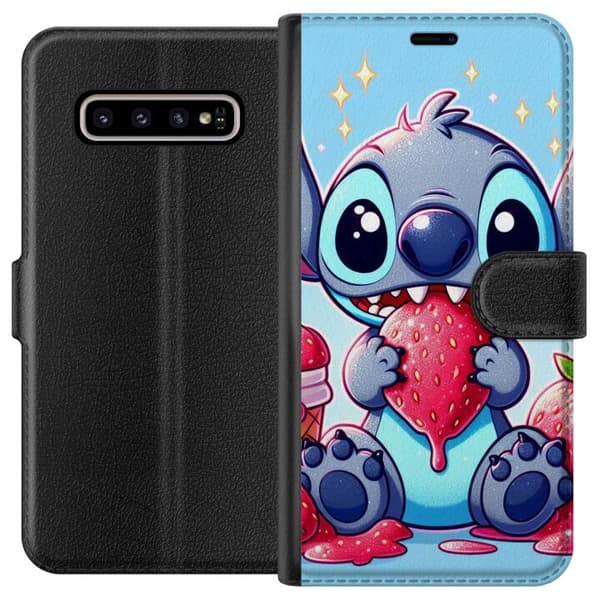 Kompatibelt Lommeboketui til Samsung Galaxy S10+  Stitch jordbær