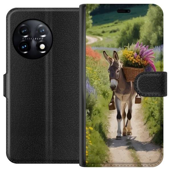OnePlus 11 Lompakkokotelo Aasi Eläinaihe Rauhallinen Suunnittelu Luontoaihe Suosittu Koristelu Huumori Graafinen Eläinteema Eksoottinen