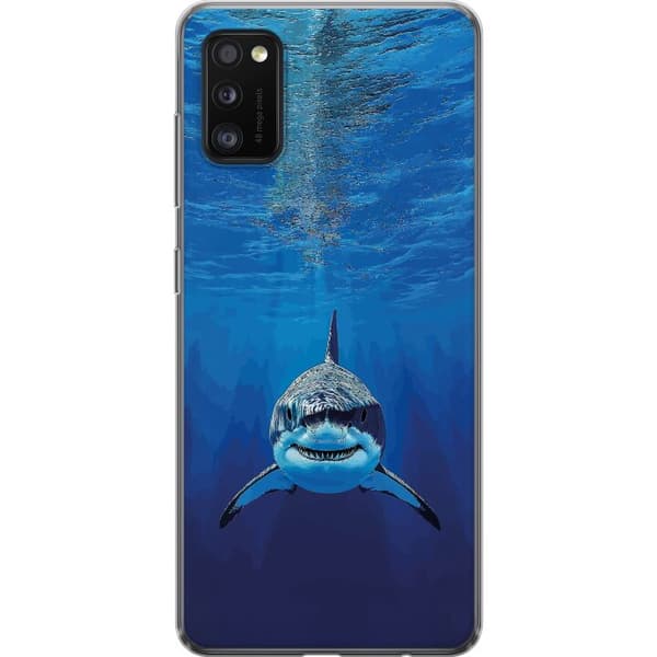 Kompatibelt Mobildeksel til Samsung Galaxy A41 Nærbilde av en hvithai under havoverflaten blå