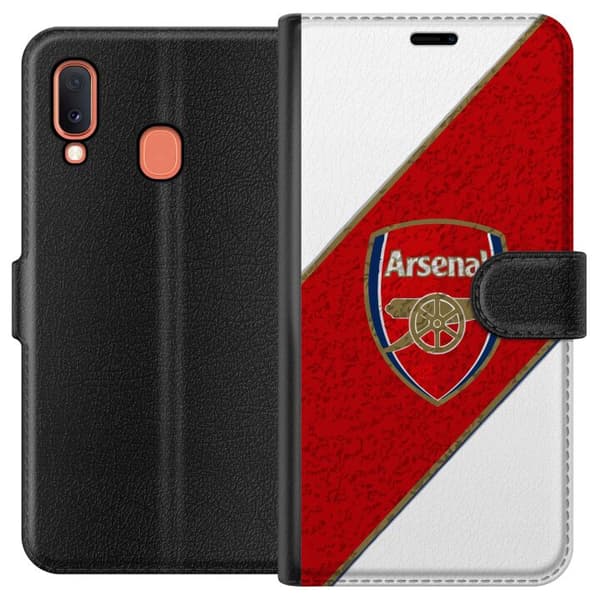 Kompatibelt Plånboksfodral till Samsung Galaxy A20e Red Cannon Emblem