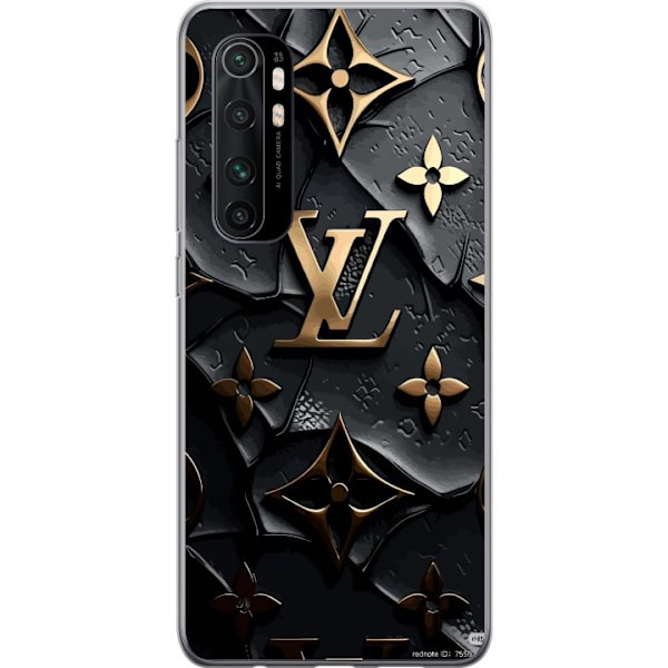 Xiaomi Mi Note 10 Lite Gennemsigtig cover Louis Vuitton Mørk Tilstand Design Sort Luksus Stil Mode Populær Grafisk Mønster Modeikon Luksusmærke