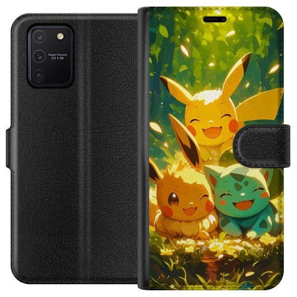 Samsung Galaxy S10 Lite Plånboksfodral Pixelmonster spelstil – färgstark design för retroälskande gamers