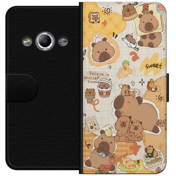 Samsung Galaxy Xcover 3 Tegnebogsetui Kawaii capybara mobilskal med gulliga djurmotiv