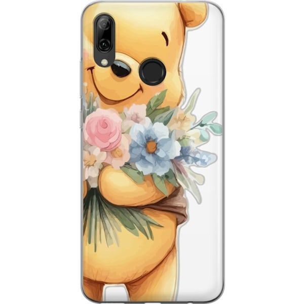 Huawei P smart 2019 Genomskinligt Skal Nalle Puh med blommor – klassisk barnfavorit i blommande vårmiljö