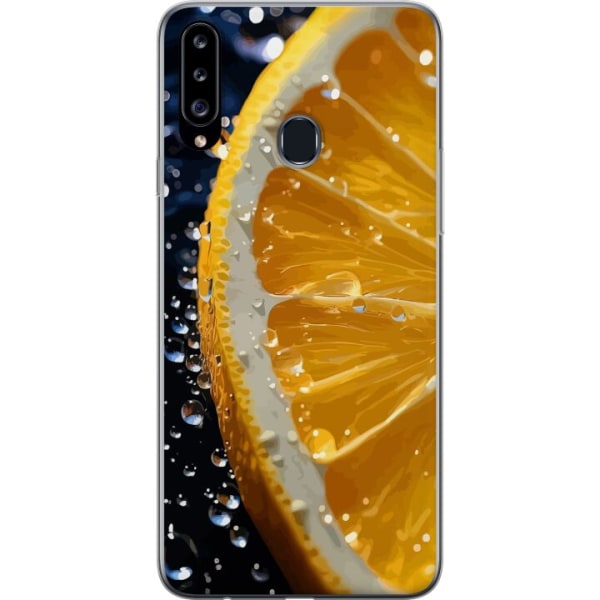 Samsung Galaxy A20s Läpinäkyvä kuori Appelsiini