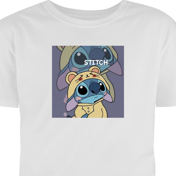 T-shirt för Vuxen | Klassisk Vuxen-T-shirt Stitch vit M