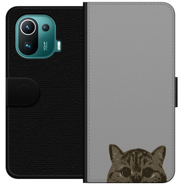 Xiaomi Mi 11 Pro Plånboksfodral Grå Kattblick – stilren ka