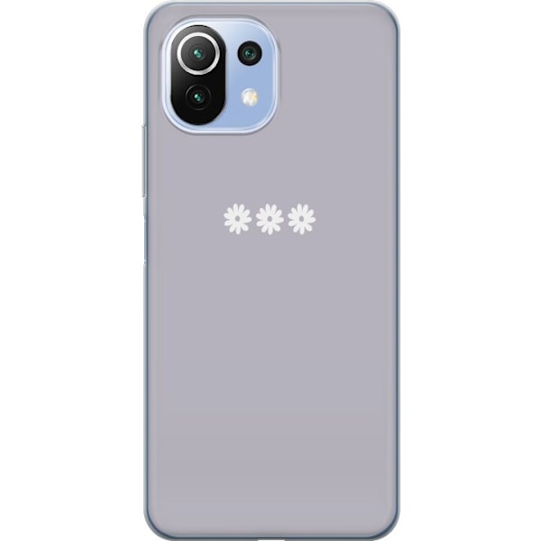 Xiaomi 11 Lite 5G NE Läpinäkyvä kuori Lila Blomminimalismi - tyylikäs kukkakuva lila taustalla