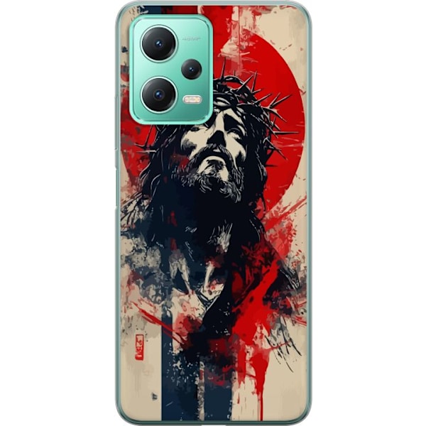 Xiaomi Redmi Note 12 Läpinäkyvä kuori Jeesus ristillä - kristillinen aihe vahvalla symboliikalla uskosta ja toivosta