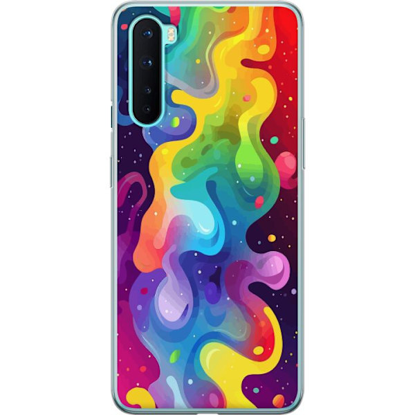 OnePlus Nord Genomskinligt Skal Color Splash Abstrakt Konst Design Färgstarkt Mönster Modern Populär Väggkonst Grafiskt Trend