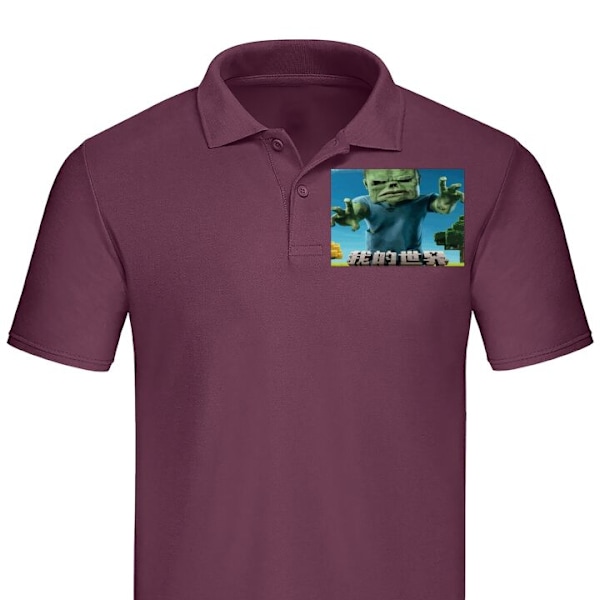 Poloshirt til Voksen | Elegant Poloshirt A Minecraft Movie Bordeaux XX-Large