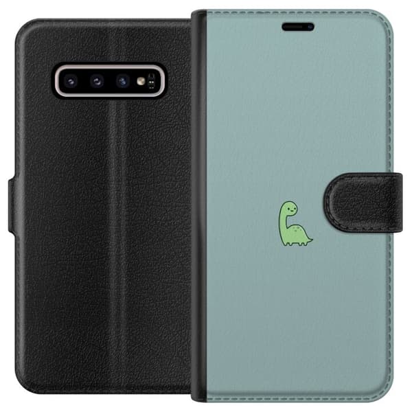 Kompatibelt Lommeboketui til Samsung Galaxy S10+ Tiny Dino