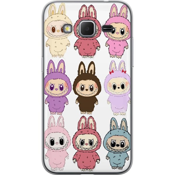 Samsung Galaxy Core Prime Genomskinligt Skal Labubu Pink Monster – Popkonst med Kawaii-touch