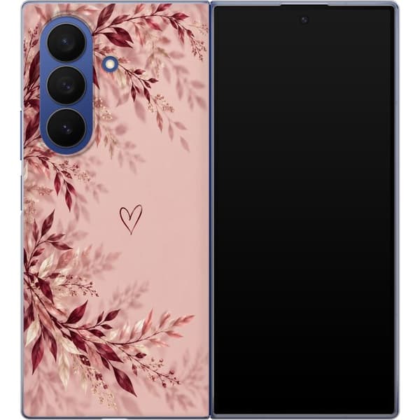 Kompatibelt Mobildeksel til Samsung Galaxy Z Fold8 Ultra Vinrøde blader rosa
