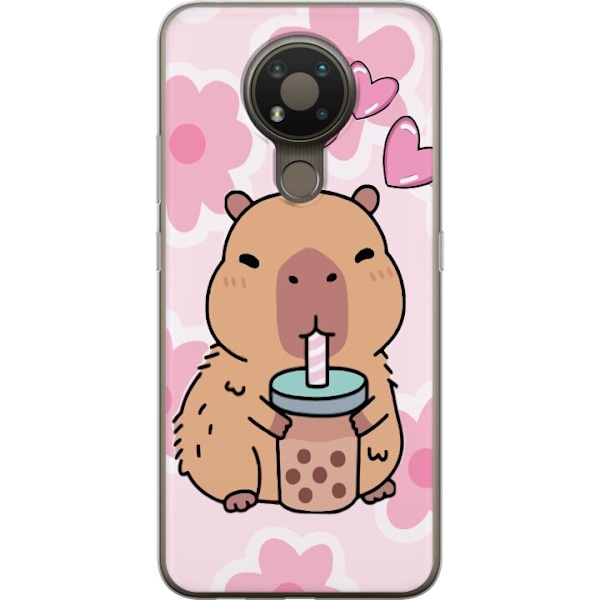 Nokia 3.4 Läpinäkyvä kuori Kawaii Capybara Sydän Anime-tyyli Söpö Suunnittelu Eläinaihe TikTok Suosittu Lahja Tyttö