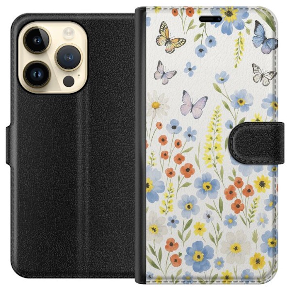 Apple iPhone 15 Pro Plånboksfodral Sommarblommor