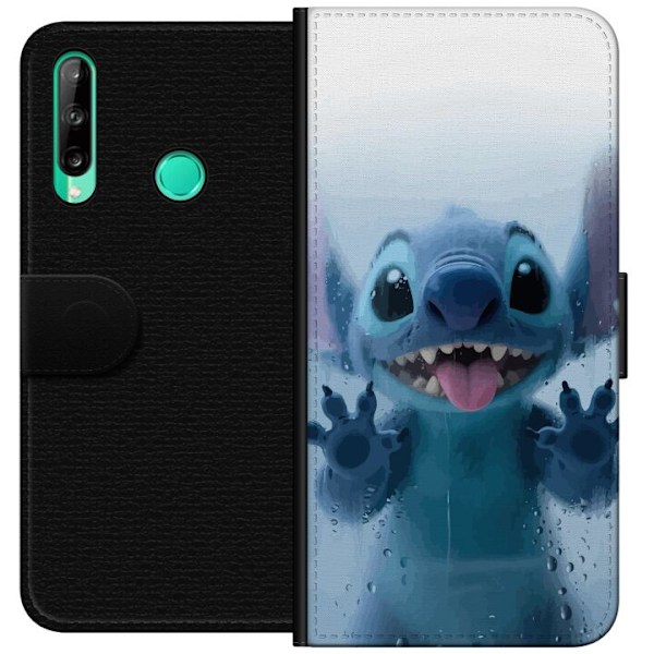 Huawei P40 lite E Tegnebogsetui Stitch ved et vindue i sød st
