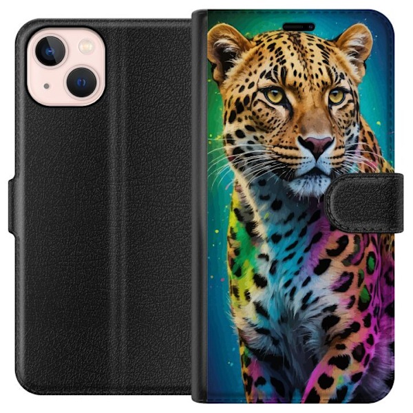 Apple iPhone 13 Lompakkokotelo Leopard