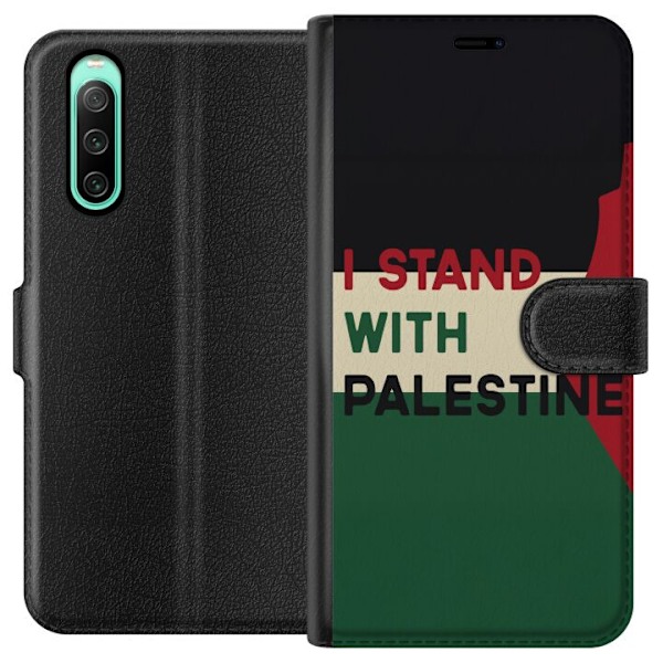 Sony Xperia 10 IV Plånboksfodral Stand with Palestine – solidaritetsdesign med starkt budskap