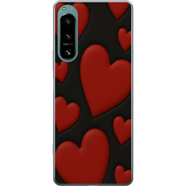 Sony Xperia 5 IV Genomskinligt Skal Red Velvet Hearts
