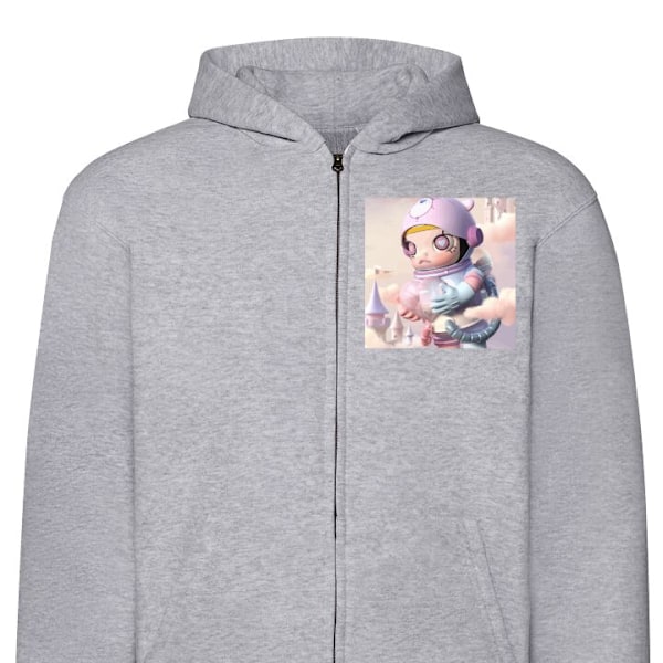 Zip-Hettegenser | Hettegenser med Glidelås for Voksne Mega Space Molly Care Bears-serien - Share Bear utgave grå L