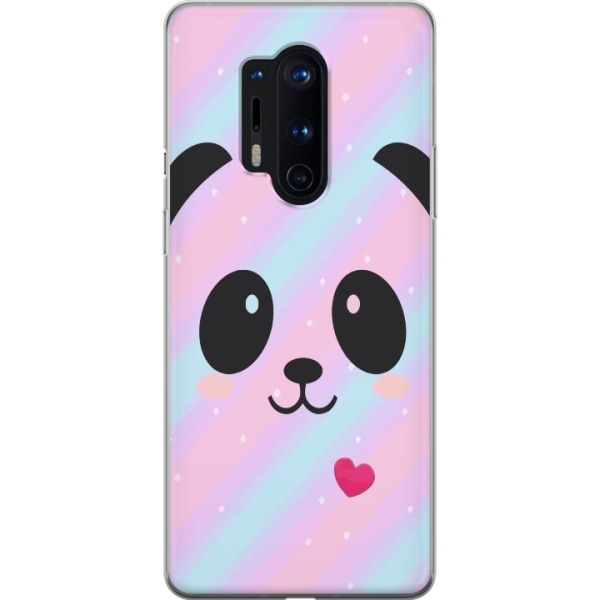 OnePlus 8 Pro Läpinäkyvä kuori Sateenkaari Panda