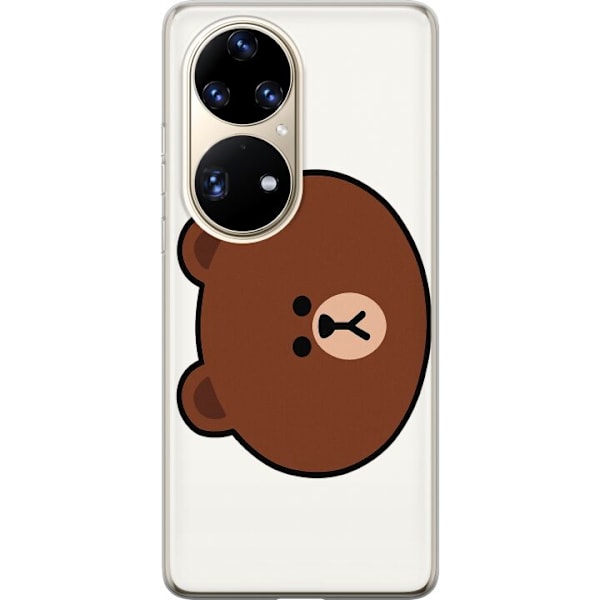 Huawei P50 Pro Gennemsigtig cover line friends brown