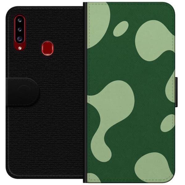 Kompatibel Tegnebogsetui til Samsung Galaxy A20s Matcha-smeltning grøn