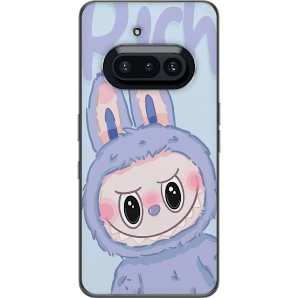Nothing Phone (3a) Läpinäkyvä kuori Sininen Jänis Labubu