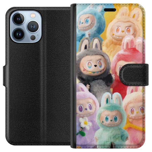 Apple iPhone 13 Pro Max Lompakkokotelo Labubu Luonnos Tyyli