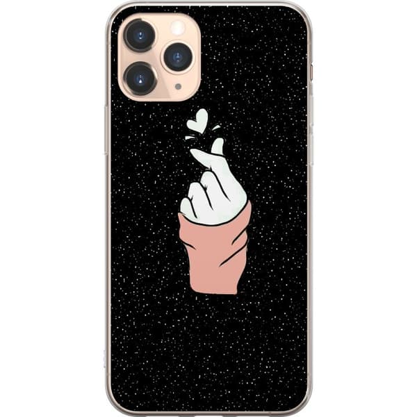 Kompatibelt Mobildeksel til Apple iPhone 11 Pro Minimal håndgest med hjerter i mørkt verdensrom