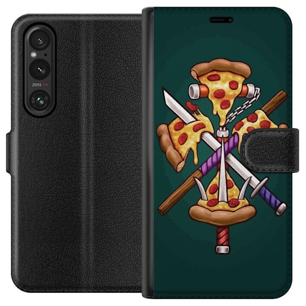 Sony Xperia 1 V Lompakkokotelo Pizza