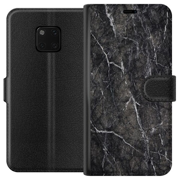 Huawei Mate 20 Pro Tegnebogsetui Sort Marmor
