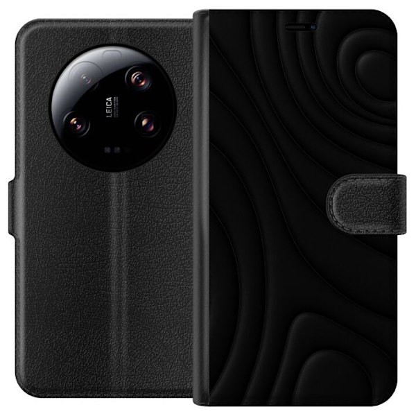Xiaomi 13 Ultra Tegnebogsetui Sorte Bølger