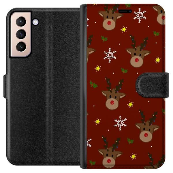 Kompatibelt Plånboksfodral till Samsung Galaxy S21 Christmas