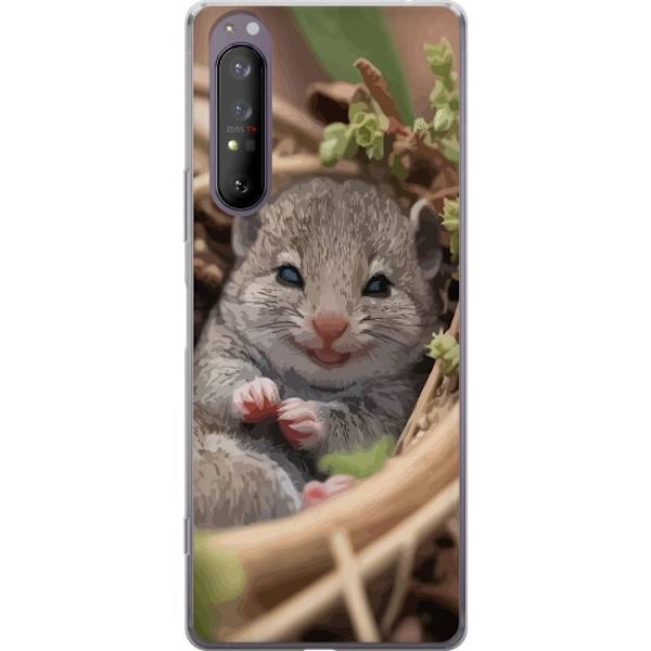 Sony Xperia 1 II Genomskinligt Skal Råtta Leende Djurmotiv Stadsmotiv Urban Grafisk Design Populärt Roligt Motiv Art Stil