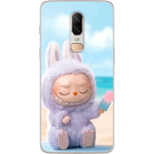 OnePlus 6 Läpinäkyvä kuori Labubu Vaaleanpunainen Tunnelma