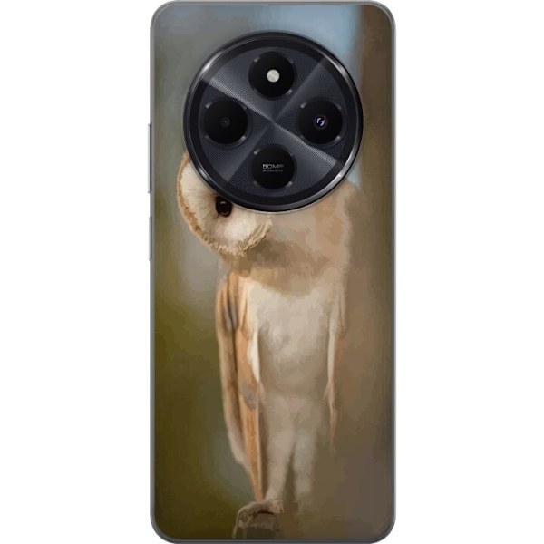 Xiaomi Redmi A4 Gennemsigtig cover Ugle Nysgerrig Blik Fuglemotiv Skov Natur Grafisk Design Populært Motiv Dyr Tema Dekoration