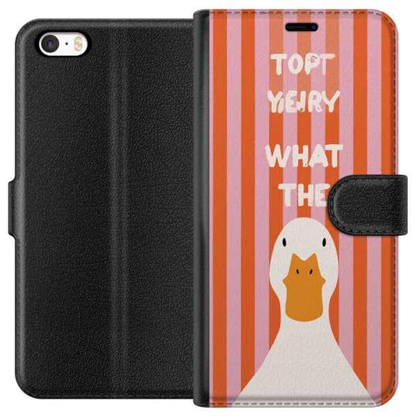 Kompatibelt Lommeboketui til Apple iPhone SE (2016) What The Duck rosa