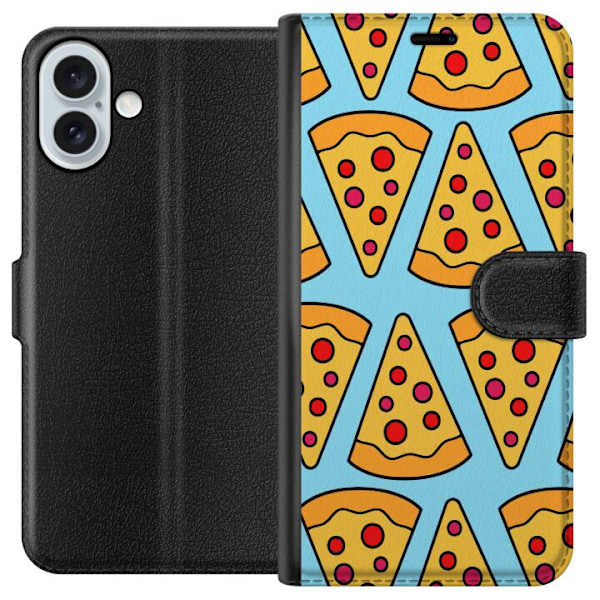 Apple iPhone 16 Plus Tegnebogsetui Pizza Mønster