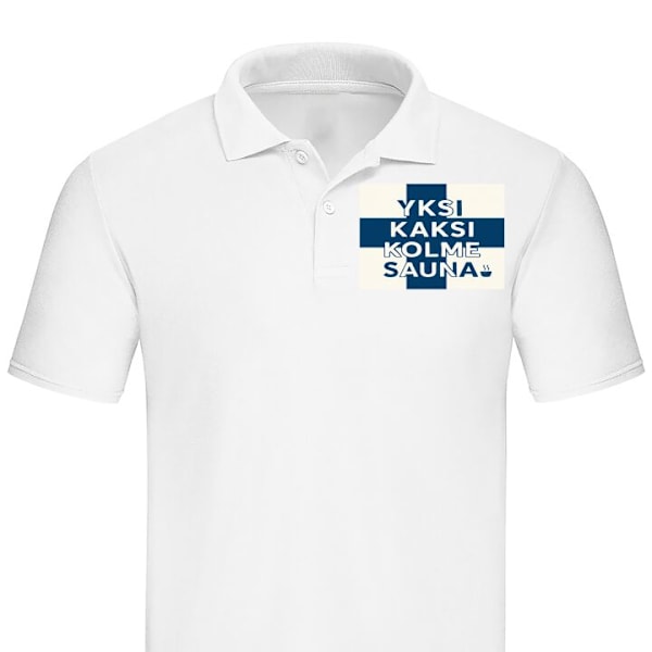 Poloshirt til Voksen | Elegant Poloshirt BAD Bare tag en sauna Hvid Medium