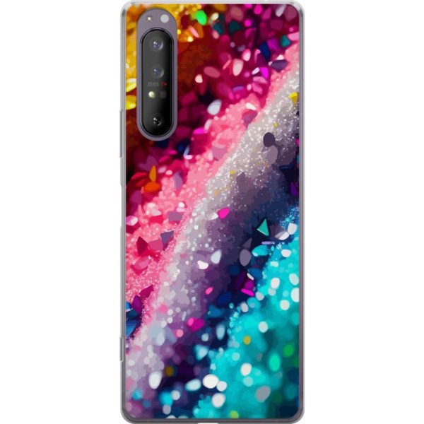 Sony Xperia 1 II Läpinäkyvä kuori Glitter