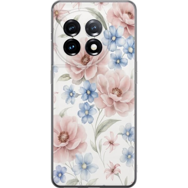 OnePlus 11R Läpinäkyvä kuori Romanttiset kukat