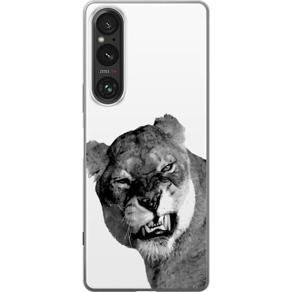 Sony Xperia 1 VI Läpinäkyvä kuori Leijona Taiteellinen Eläinaihe Afrikkalainen Tyyli Viidakon Tunnelma Graafinen Suunnittelu Kotikoristeet Eläint