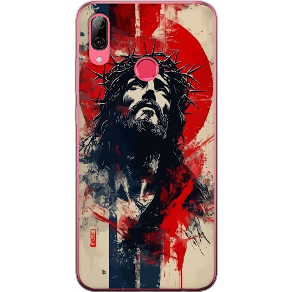 Huawei Y7 (2019) Gennemsigtig cover Jesus med kors - kristent