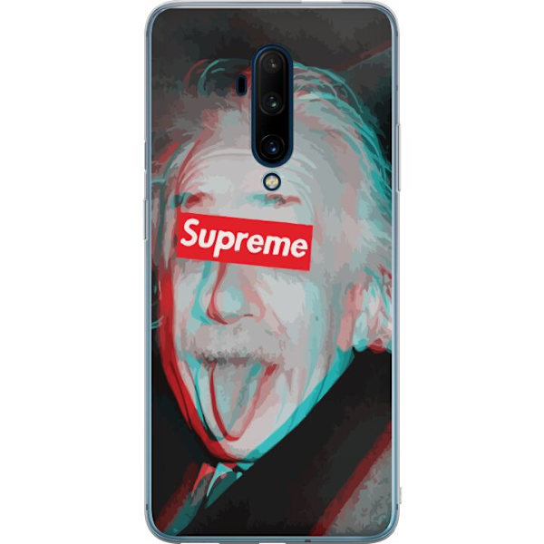 OnePlus 7T Pro Genomskinligt Skal Supreme Albert Einstein 3D Motiv Streetwear Design Populär Vetenskap Ikoniskt Grafiskt Urban Art