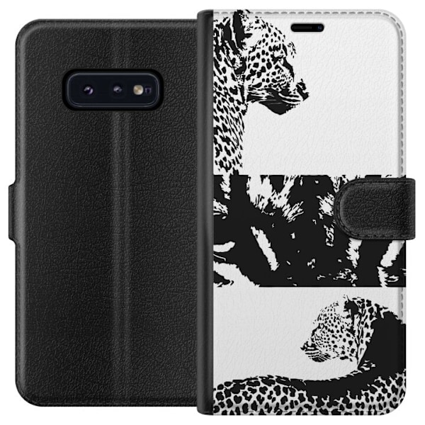 Samsung Galaxy S10e Tegnebogsetui Leopard Faces