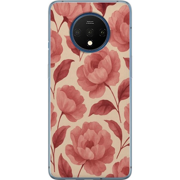 OnePlus 7T Genomskinligt Skal Rose Bloom